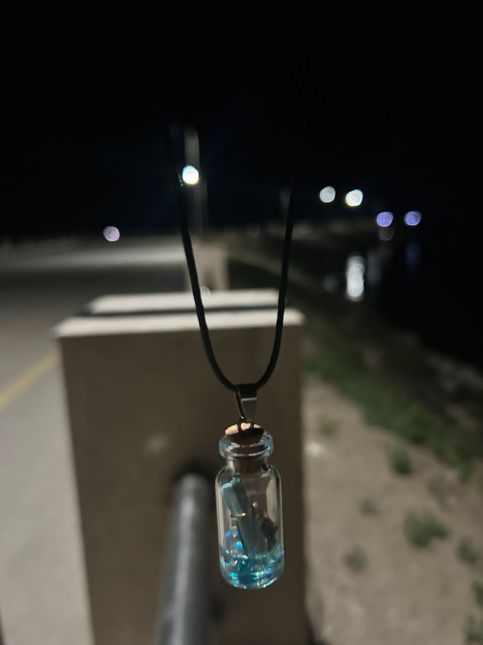 Message in a Bottle Necklace – Nautical Beach Charm Pendant with Tiny Scroll & Seashell